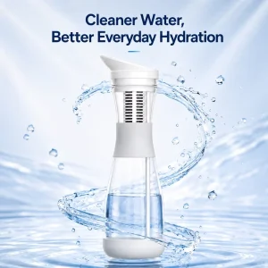 Water Filter Jug Large Capacity 800L BPA Free Carbon Fiber Cartridge Glass Water Filter Purifier Pitcher for Home