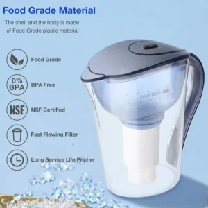 Water Filter Jug Portable Drinking Purifier Kettle 100 Percent Bpa Free Manual Household Filtration Unit Quick
