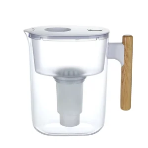 Water Filter Pitcher with Wooden Handle and Manual Timer Portable 3.5L for Car & Outdoor Use Eco-Friendly Lightweight Design