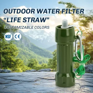 Water Filter Straw with Multi-Stage 0.01 Micron Filtration for Outdoor Camping and Survival