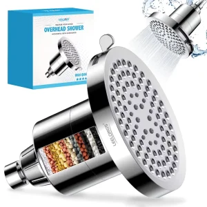 Water Filtration System 15 Stage Filtered Shower Remove Chlorine Home Overhead Shower Purifier Head Shower Filter for Hard Water