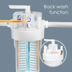 Water Pre-Filter Housing with Alkaline Purifier Cartridge 10-Inch Self-Cleaning Manual 3-Stage Filter
