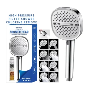 Water Purifier Filter Handheld Shower 8+1 Modes Chlorine Remove High Pressure Water Saving Plastic Shower Head