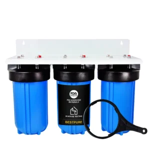Water Purifier Filtration System Blue Whole House Pre-filter Water Filter Housing Household Manual 4 Units Black, Blue 125 Psi