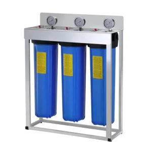 Water Purifier Stainless Steel 3 Stage Big Blue 4.5 Inch Countertop Self Cleaning 3000 GPD Home Water Filter