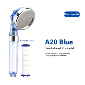 Water Saving Purification Shower Head Filter 3 Function with PP Filter Ceramic Mineral Balls for Home Bathroom
