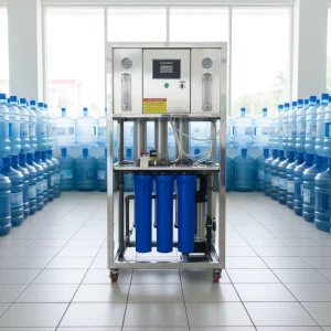 Water Treatment Machinery 500LPH 3200GPD Direct Flow Open Frame for Well Water Treatment System RO