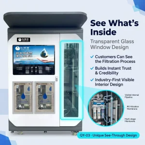 Water Vending Machine Alkaline RO Purified Direct Drinking Self-Service Outdoor Water Station OEM ODM 24H Coin Card QR UV
