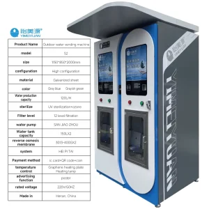 Water Vending Machine Multi-Currency Support Outdoor Public Self-Service Drinking Water Station UV Sanitization