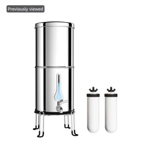 Waterdrop Shape Window Portable Manual Gravity Fed Stainless Steel Activated Carbon Water Filter System