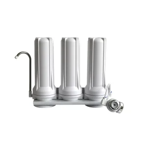 White Color 3 Stage Desk Top Counter Top Tap Water Filter