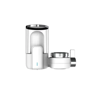 White Manual Faucet-Mounted Portable Water Purifier with 5-Layer Ceramic Activated Carbon Filters and 75 GPD Flow