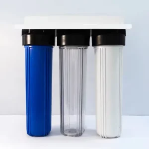 Whole House 2 Stage 20 Inch PVC Blue Reverse Osmosis Water Filter Cartridges Housing with 0.5m Filtration for Drinking Water