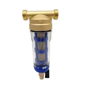 Whole House Electric Water Prefilter System with Brass Pre-Filter and Pressure Gauge, Self-Cleaning