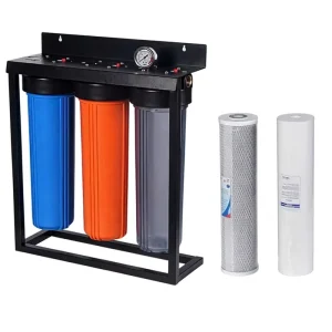 Whole House Filter System High Flow 20 GPM 3 Stage Reverse Osmosis NSF/ANSI Certified Heavy Duty Big Blue 1″ NPT for North