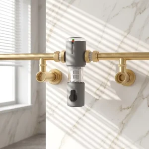 Whole House Pre Filter Water System with 360° Scraper Cleaning 40 Micron 316 Stainless Steel Mesh Tap Filter for Home Use