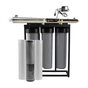 Whole House UV Water Filtration System 12GPM 55W with 3-Stage 20″ Big Blue Water Filter for South Africa Borehole Water Treatment