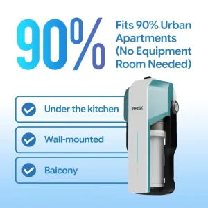 Whole House Water Filter Quick Change System 3m³/h High Flow Central Water Filtration with Chlorine Removal and Smart LED DN20 DN25