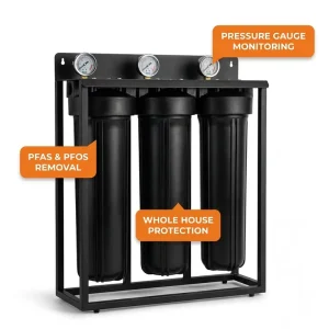 Whole House Water Filter System 3 Stage 20″ Big Blue for PFAS PFOA PFOS Removal High Flow
