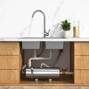 Whole House Water Filter System Stainless Steel Countertop Water Filter Manual Power for Household Use
