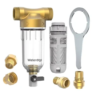 Whole House Water Prefilter System Backwash Spin Sediment Filter 40-50 Micron 1 Inch MNPT Central Pre-Filtration