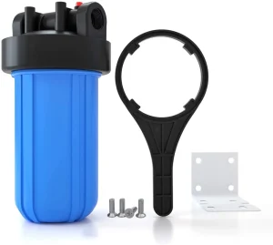 WholeHouse Water Filter Housing 10 Inch Big Blue Filter Housing 4.5″ X 10″ Universal Size 1 Inch Inlet Outlet Large