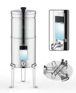 Worktop Gravity Water Filter with Activated Carbon and Fluoride Filters Water Level Window