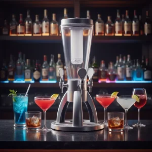 YSBARS SB46029 3 Tap 3L Classic Style Beverage Dispenser with Ice Tube Clear Plastic Beer Tower for Bar Party Restaurant