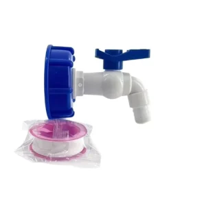 Yenvqee New 1 2″ Plastic Tap Assembly with Blue & Black Caps for IBC Tank Water Filter Parts 1 Year Warranty