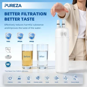 Z001 EDR1RXD1 Ice Maker Refrigerator Water Filter Cartridge Activated Carbon Plastic 6-Month Filter