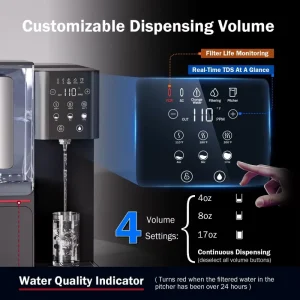 Zero Microplastics Removes Heavy Metals RO Water Dispenser 8 Stage 400G Smart Electric Countertop Water Purifier